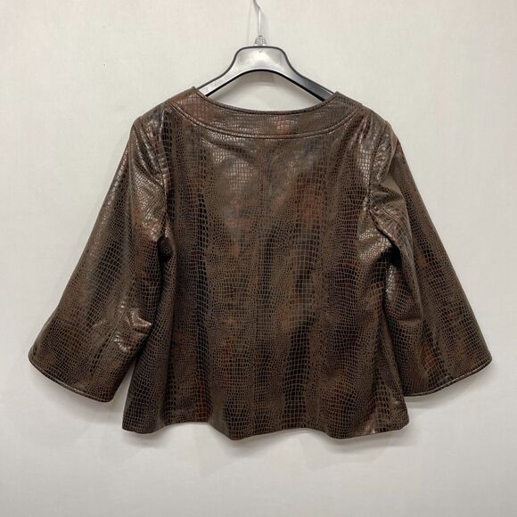 Susan Graver Women Full Zip Brown Jacket Size XL X-Large B334 -25 - Picture 13 of 16